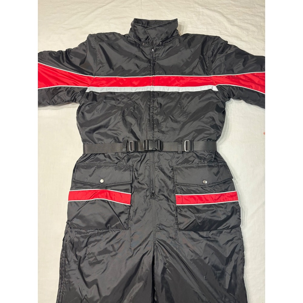 Guide Gear Mens Insulated Snow Suit One Piece Coverall Black Red Large RN 80461